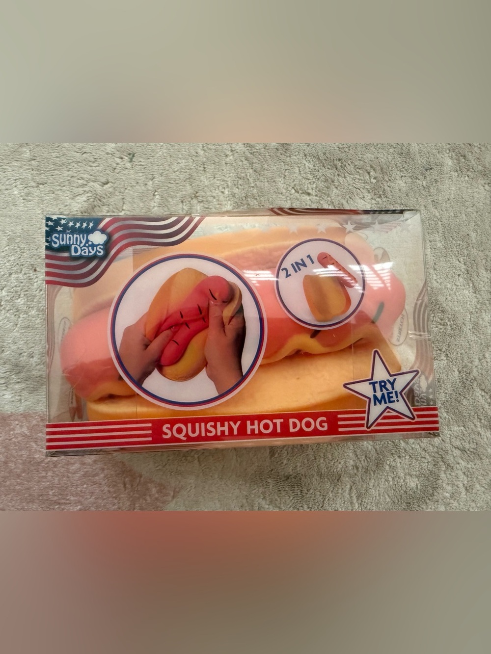 Sunny Days Squishy Hot Dog Toy